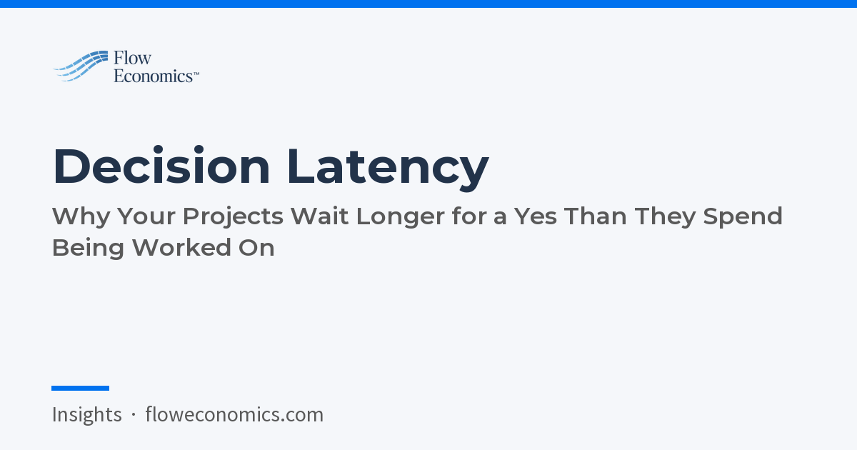 Decision Latency: Why Your Projects Wait Longer for a Yes Than They Spend Being Worked On