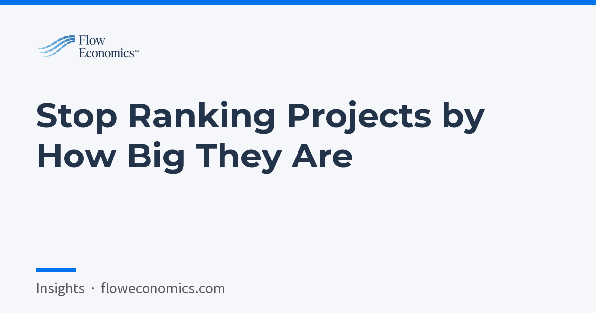 Stop Ranking Projects by How Big They Are