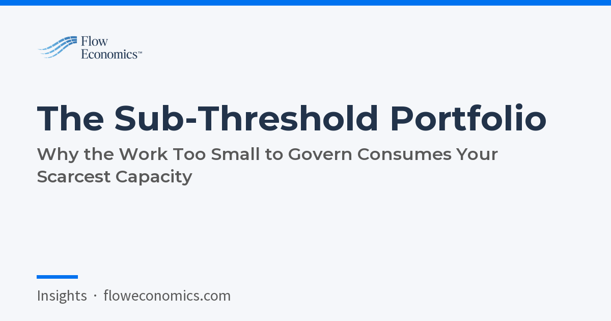 The Sub-Threshold Portfolio: Why the Work Too Small to Govern Consumes Your Scarcest Capacity