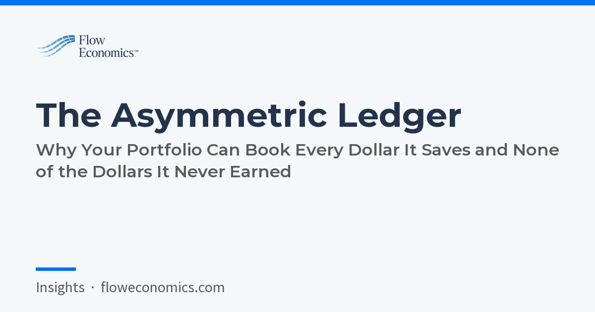 The Asymmetric Ledger: Why Your Portfolio Can Book Every Dollar It Saves and None of the Dollars It Never Earned