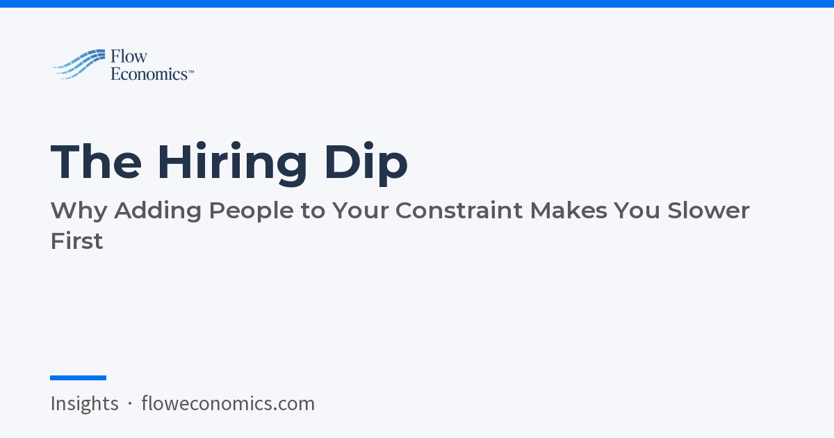 The Hiring Dip: Why Adding People to Your Constraint Makes You Slower First