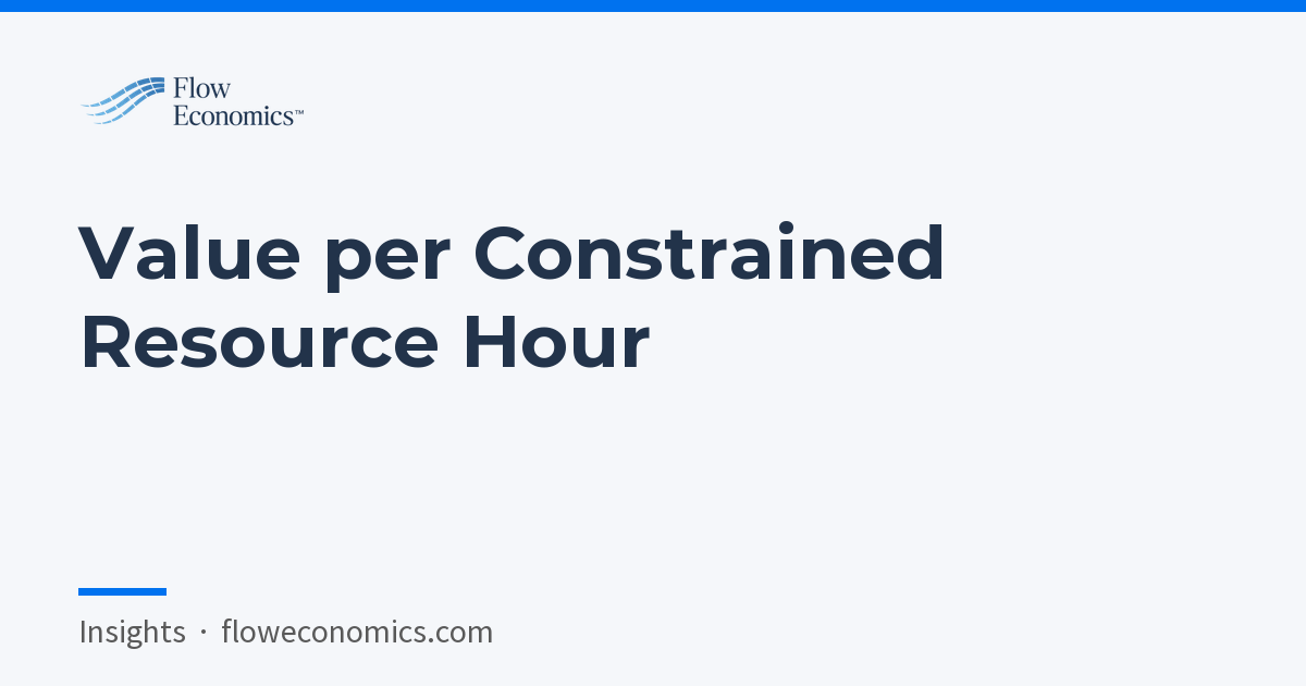 Value per Constrained Resource Hour